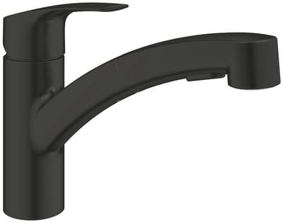 Grohe Eurosmart 1-Gats Keukenkraan M. Lage Uitloop M. Uittrekbare Handdouche Mat Zwart 303052431