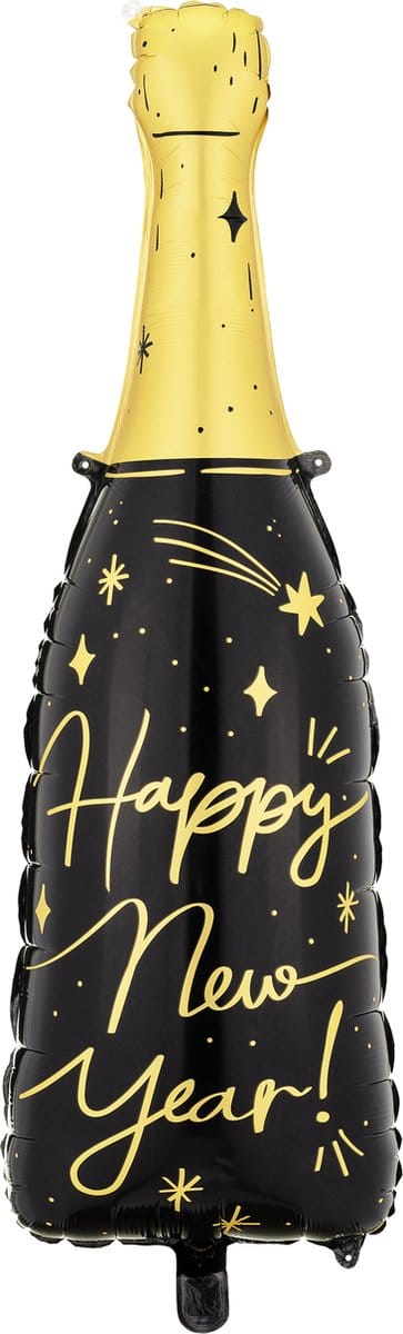 Partydeco - Folieballon Champagnefles Happy New Year 39,5 x 98 cm