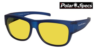 Polar Specs® Overzet Nachtbril PS5096 – Mat donker Blauw – Polariserende Nachtbril Cat.1 – Large – Unisex