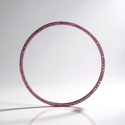 Cavill - Zilveren Hanger - 925 Sterling Zilver - 90 Braziliaanse Rhodolieten 1,458 ct - Ronde Moderne Elegante Hanger Dames 50x50 mm