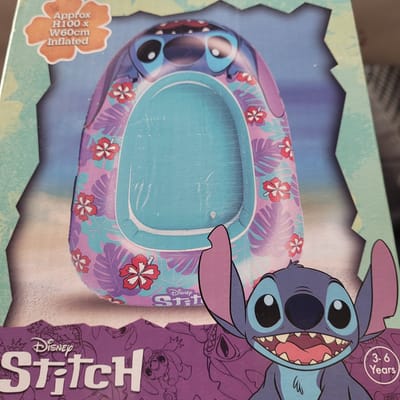 Opblaasbare roeiboot voor kinderen 3 tot 6 jaar - Stitch - blauw paars