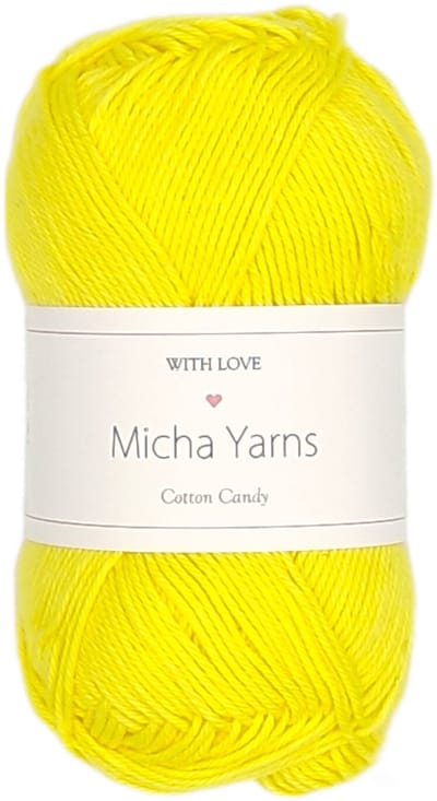Micha Yarns - 100% katoen haakgaren - 5 bollen haakkatoen - 5 x 50gram - 170meter per bol - Licht Geel (003)
