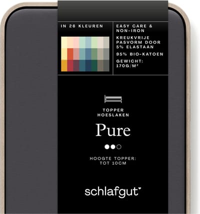 Schlafgut Jersey Pure topper hoeslaken - Eenpersoons - Grey Deep