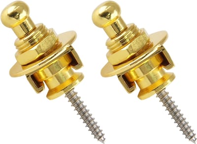 2 x Goude Straplocks voor Gitaar - Strap Locks - Goud - Gitaarriem slot - Gitaarband strap lock - Gitaarriem Blok - Strappin bevestiging - Strap Block Button - 2 stuks
