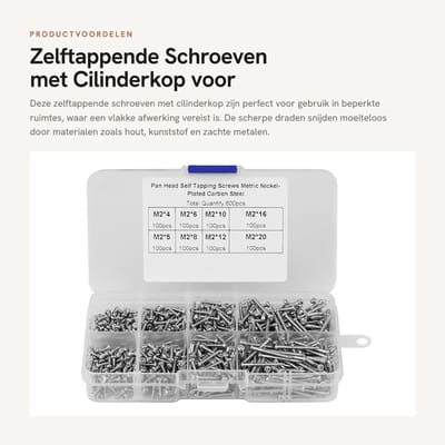 Dailygoods - Zelftappende Schroeven met Cilinderkop voor Houtbewerking