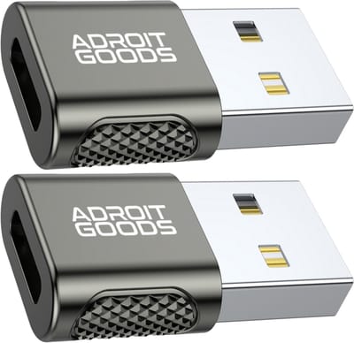 AdroitGoods 2x USB naar USB-C Adapter - 480 Mbps - Snelle Oplader & Data - USB-A Mannelijk naar USB-C Vrouwelijk