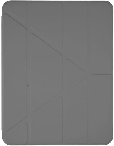 Pomologic BookFold Hoesje iPad Air 13 (M2-M4) – In 5 Hoeken Opvouwbaar – Voorklep met Wake/Sleep Functies – Krasbestendig Materiaal - Grijs
