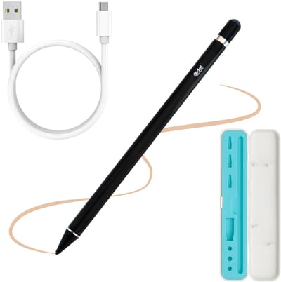 ADEL Stylus Pen Universeel met Perfecte Precisie voor Tablet en Smartphone - Incl. Opbergcase - Oplaadbare Styluspen - Touchscreen Styluspennen - Getest en Geschikt voor o.a. iPad, iPhone, Samsung, LG, Google Pixel en Xiaomi - Zwart