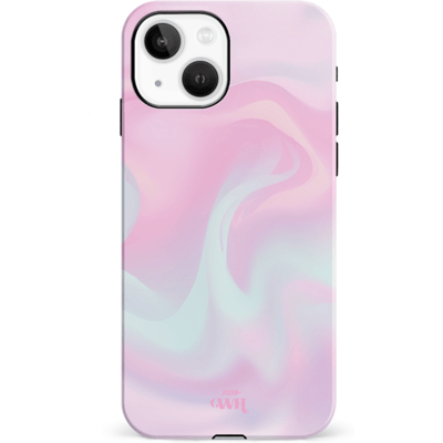xoxo Wildhearts Sugar Rush - Double Layer - Roze hoesje geschikt voor iPhone 14 Plus hoesje - Stevige case geschikt voor iPhone 14 Plus - Marmer hoesje beschermhoes - Roze telefoonhoesje