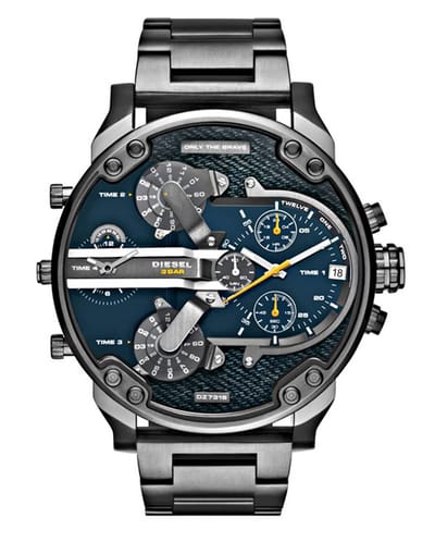 Diesel Oversized 57mm Wijzerplaat Multi-Tijd Chronograaf voor Mannen – Statement Piece voor Avondje Uit, Streetwear & Reizen – DZ7331 blauw