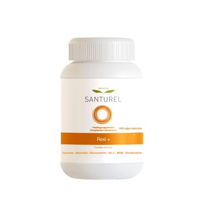 Santurel Flexi+ Dé Wetenschappelijke Formule om je gewrichten Flexibel en Soepel te houden - voor gewrichten, kraakbeen en botten - Kurkuma - Boswellia - Glucosamine - Chondroïtine - Gember - Vitamine B6 - MSM - 20 ingrediënten - 180 tabletten