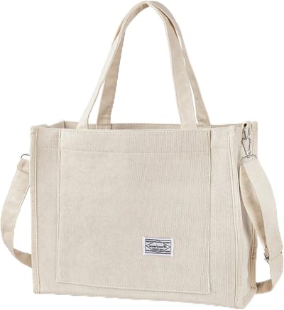Corduroy Schoudertas Dames - Esthetische Tote & Crossbody Tas met Ritssluiting