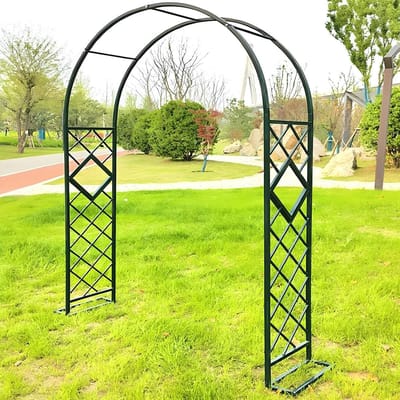 Metalen Tuinboog - Rozenboog Klimplanten - Decoratie Tuin Bruiloft - Stevig Stalen Frame - 300x230cm - Groen