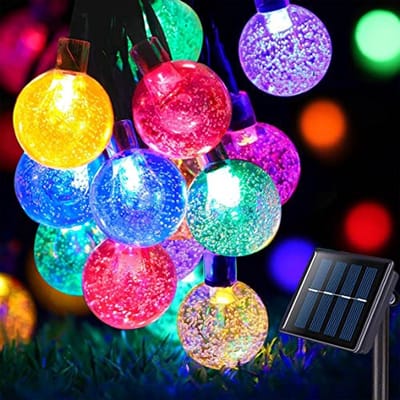 Zonne-energie Sfeerverlichting Buiten Waterdichte Solar Sterrenlicht met 50 LED en 8 Modus – 7M Tuinverlichting voor Patio, Tuin, en Feesten