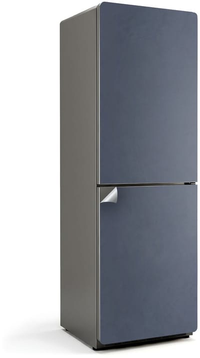 Wallfluent Koelkaststickers - Donkerblauw Koelkast Folie - 60 cm x 180 cm - Donkerblauw Koelkaststickers - Koelkast Wrap - Koelkast Makeover - Waterdichte Koelkast Sticker - Koelkast Design