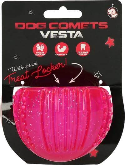 Dog Comets Vesta Treat Locker - Ø7 cm - Hondenspeelgoed - Intelligentie speelgoed - TPR-Rubber - Roze