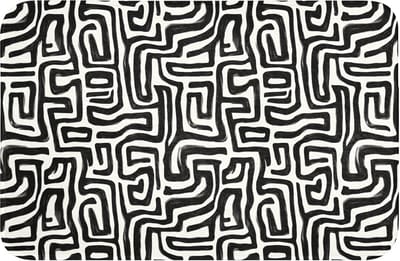 Badmat 60x40 cm - Antislip - Grafisch - Lijnen - Zwart - Wit - Badmatten voor badkamer - Badkamermat - Douchemat - Badkamer mat