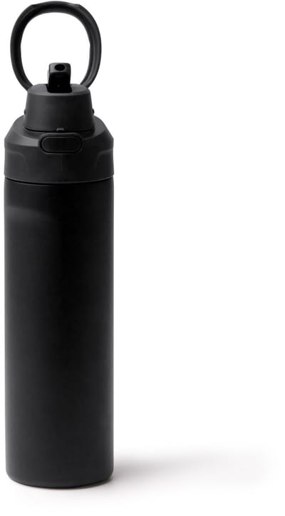 Zwarte Dubbelwandige RVS thermosfles 700 ml inclusief draaggreep