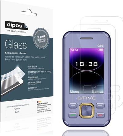 dipos – 2x Pantserfolie geschikt voor GFive G96 | 9H Screenprotector