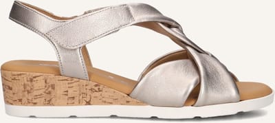 Gabor 761 Sandalen - Met Sleehak - Dames - Zilverkleurig - Maat 44