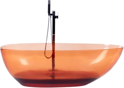 BLANCARENA - Vrijstaande badkuip - Lichtrood - Solid surface