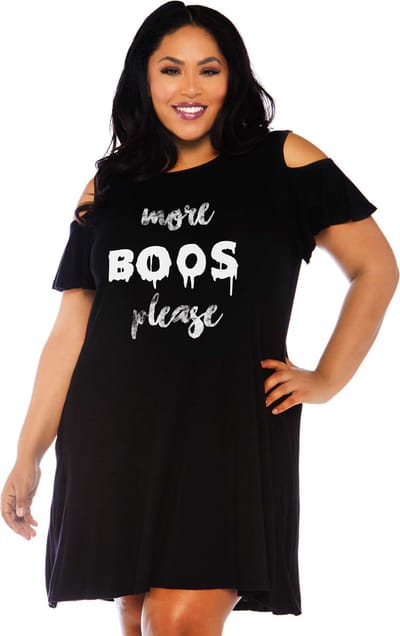 T-shirt jurk plus jersey dames Leg Avenue Boos