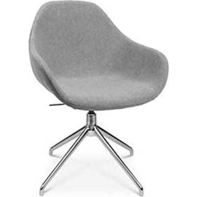 Vergaderstoel Topstar Sitness Life 2.0, draaibaar/zitting in hoogte verstelbaar, armleuningen, B 450 x D 390 x H 440-470 mm, 4-poots onderstel, gepolijst aluminium & stof, h.grijs