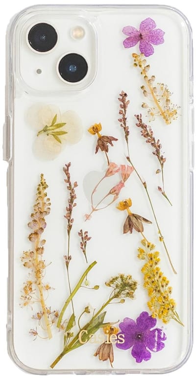 Casies droogbloemen hoesje geschikt voor Apple iPhone 17 - gedroogde bloemen telefoonhoesje - Dried Flower Soft Case TPU - Transparant