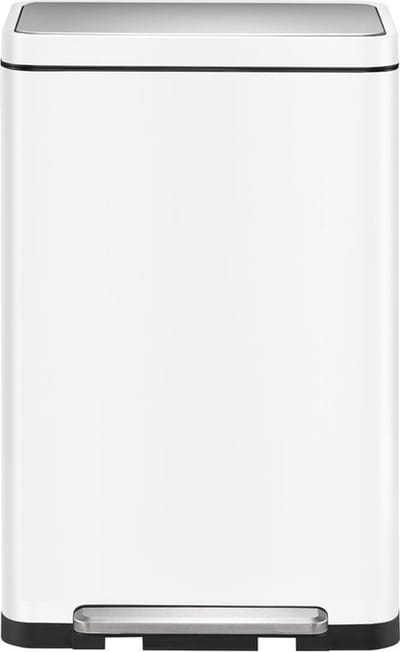 EKO - X-Cube pedaalemmer 30 liter - Steel Stainless steel Polypropylene - wit, mat RVS - Prullenbak