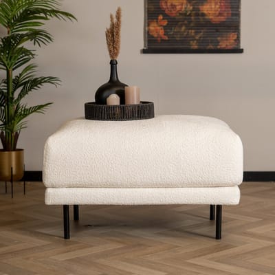 Bronx71® Scandinavische hocker Denver bouclé wit