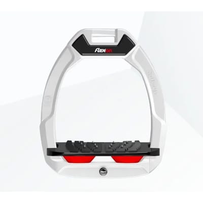 Veiligheidsstijgbeugels Paardrijden Schuin Ultra Grip Wit/Zwart/Rood Flex-On Safe-On