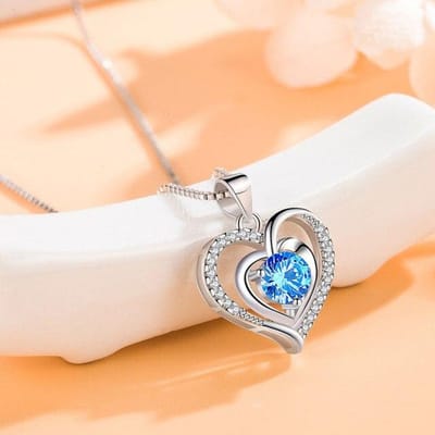 Nieuwe 925 Sterling Zilveren Dames Kettingen Mode Hart van de Zee Hanger Hoge Kwaliteit Zirkonia Sleutelbeen Ketting Sieraden Lengte 45CM beige