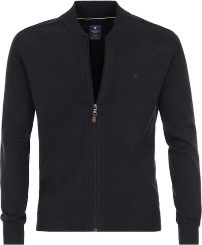 Redmond heren vest katoen - opstaande kraag - blauw (middeldik)