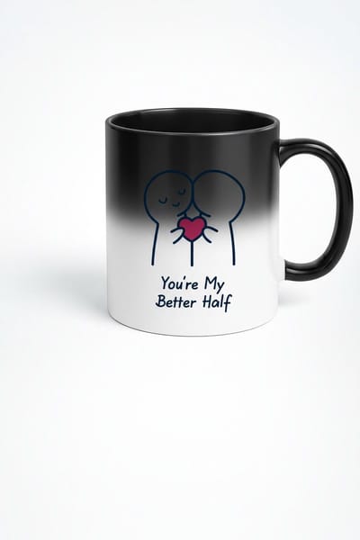 Magische Mok 'You're My Better Half' - Kleurveranderende Kofiemok met Liefdesboodschap