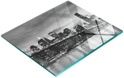 Decoratieve glazen snijplank met Brooklyn Bridge-motief, 60x52 cm