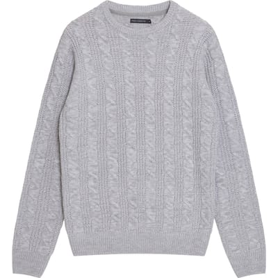 French Connection Crew Cable Ecru Mel Größe: XS | Pullover Outlet | Herren | Braun