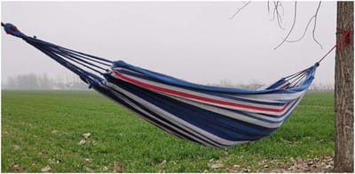 Hangmat - Schommelbed - Ontspannen buiten - Hoge draagkracht - 200x100cm - Blauw wit