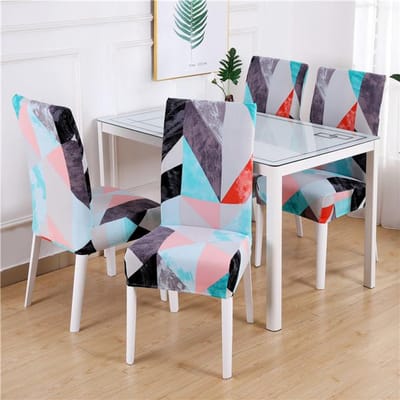 Stretch Stoelhoes Voor Eetkamer Spandex Elastisch Bedrukt Eetkamerstoel Slipcover Modern Verwijderbaar Anti-Vuil Keuken Stoelbekleding 1piece