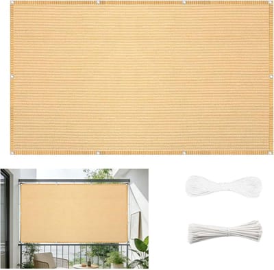 Balkonscherm Inkijkbescherming - Balkonafdekking Windscherm - Privacy Creëren - Weerbestendig Ademend - 180 x 1450 cm - Creme