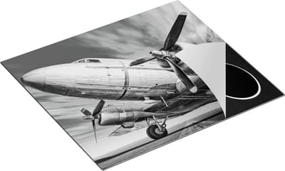 Chefcare Inductie Beschermer Oud Vliegtuig op de Landingsbaan - 60x50 cm - Afdekplaat Inductie - Kookplaat Beschermer - Inductie Mat
