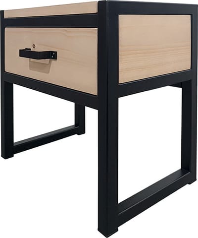 Industrieel Nachtkastje "Vida" - 60 x 30 x 55 cm - Hout en Staal - Handgemaakt