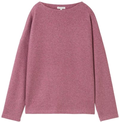 Tom Tailor - Soft-touch sweatshirt met knoopdetails - Maat XXL - pink velvet melange