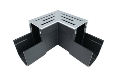 Wovar Hoekstuk voor Smalle Lijngoot Aluminium 155 x 155 | Per Stuk | Afvoergoot