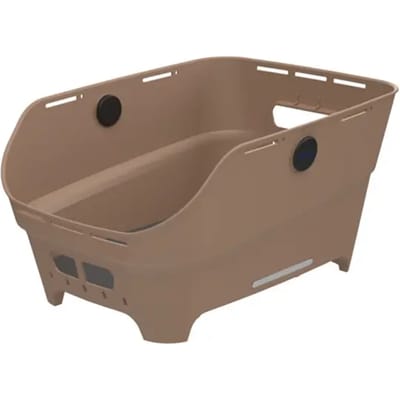 Basil Cento Neo WSL fietsmand achter, zand - gerecycled kunststof - 21L - geïntegreerde anti-slipmat - reflectiedetails