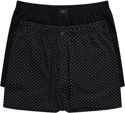 JP 1880 - Heren - Boxershorts OEKO-TEX set van 2 onderbroek - Zwart - Maat 3XL