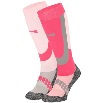 Xtreme - Skisokken Unisex - Multi roze - 35/38 - 2-Paar - Skisokken Heren - Skisokken Dames
