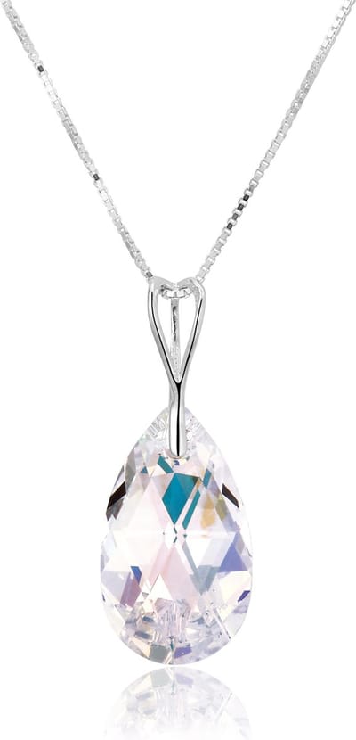 Montebello Ketting Akira - 925 Zilver Gerhod - Swarovski Druppel - 22x13mm - 45cm
