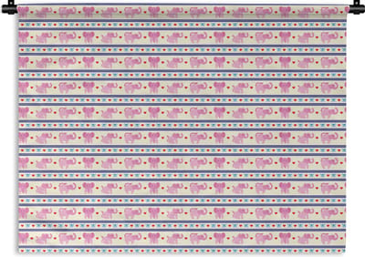 Wandkleed - Wanddoek - Roze - Olifant - Lijn - Design - 120x90 cm - Wandtapijt