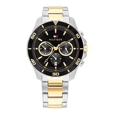 Tommy Hilfiger TH1792095 Jordan Heren Horloge - Mineraalglas - Staal - Zilverkleurig - 43 mm breed - Quartz - Vouw/Vlindersluiting - 5 ATM (douchen)