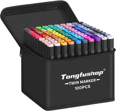 Aquamarkers - Kleurmarkers Set - Alcohol Inkt - Dubbele Punt - Sneldrogend - Voor Kunstenaars en Studenten